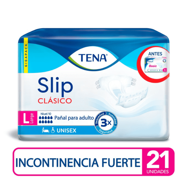 Pañales TENA BASIC GDE.21 Unds (SLIP CLASICO)