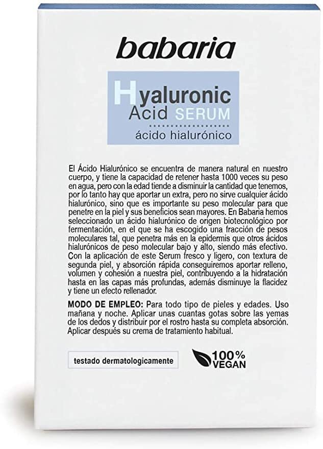 SERUM con Acido HIALURONICO BABARIA 30mL - FARMASTER Droguerías en Medellín y Bello