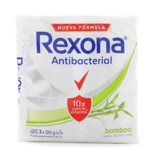 3 Jabónes REXONA Antibacterial BAMBOO 120gr