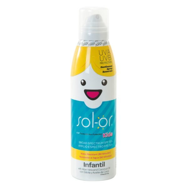 Bloqueador SOL-OR KIDS FPS 50 Resistente al agua 177mL