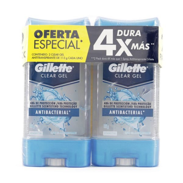 2 Desodorante GILLETTE CLEARGEL PROT.ANT.113PACK