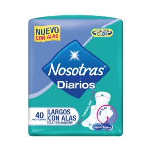 Protectores NOSOTRAS Diarios Largos con alas 40 Unds