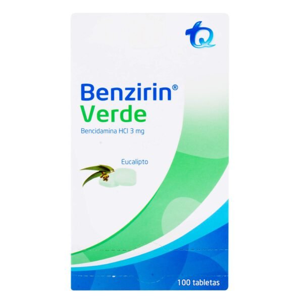 BENZIRIN VERDE EUCALIPTO 100 Tabletas BENCIDAMINA