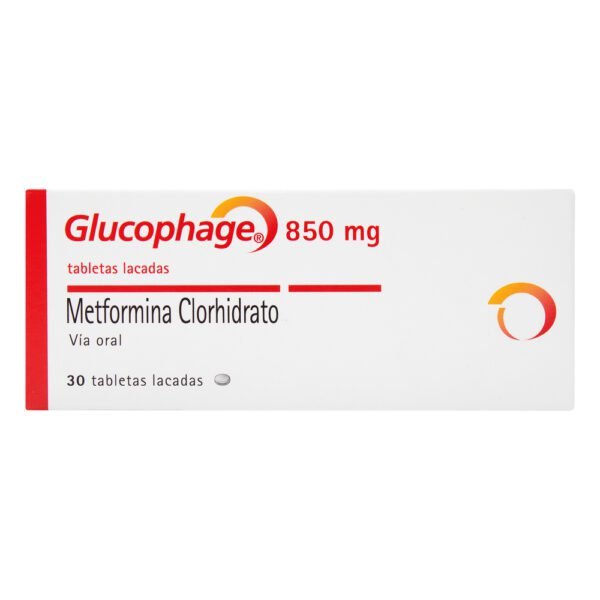 GLUCOPHAGE 850mg 30 Tabletas METFORMINA