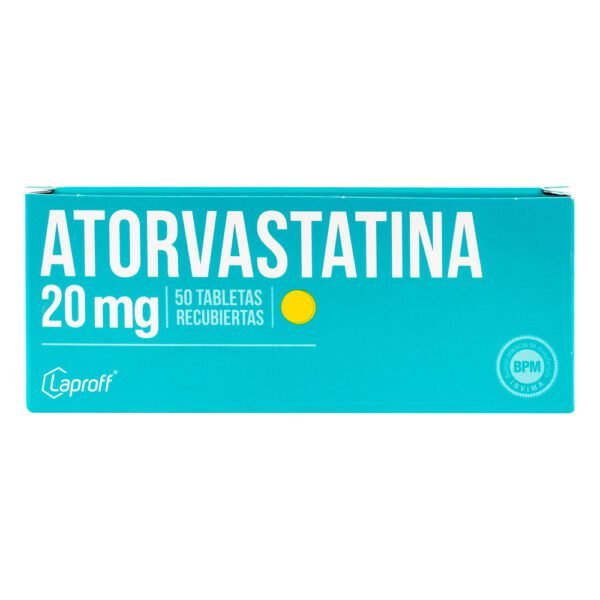 ATORVASTATINA 20mg 50 Tabletas LP