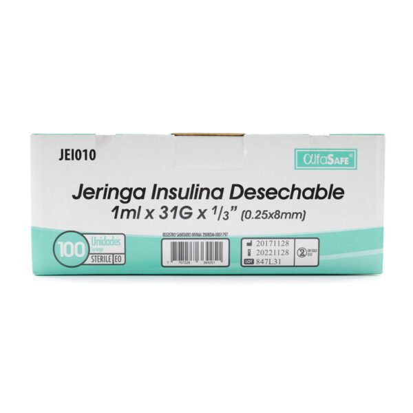 Jeringa ALFA INS.1mL 31GX1/3(8mm)100Unds