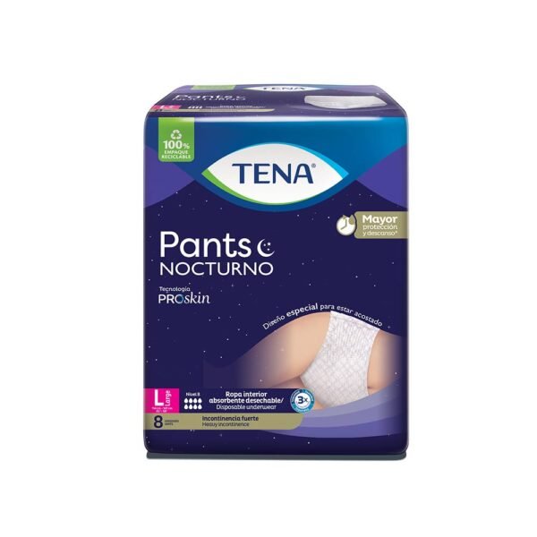 Pañales TENA PANTS NOCTURNO LARGE 8 Unds